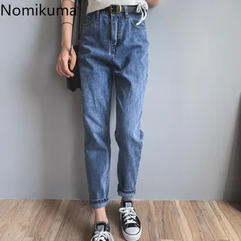 

Nomikuma Vintage High Waist Straight Jeans Pant Women Streetwear Loose Female Denim Jeans Buttons Zipper Ladies Jeans 2020 3Z213