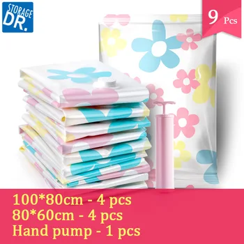 

Wardrobe Storage Vacuum Compression Bag Kit Thicker Handbag Quilt Clothes Plush Toy Towel Bag with Pump 4PCS Big and 4PCS Medium