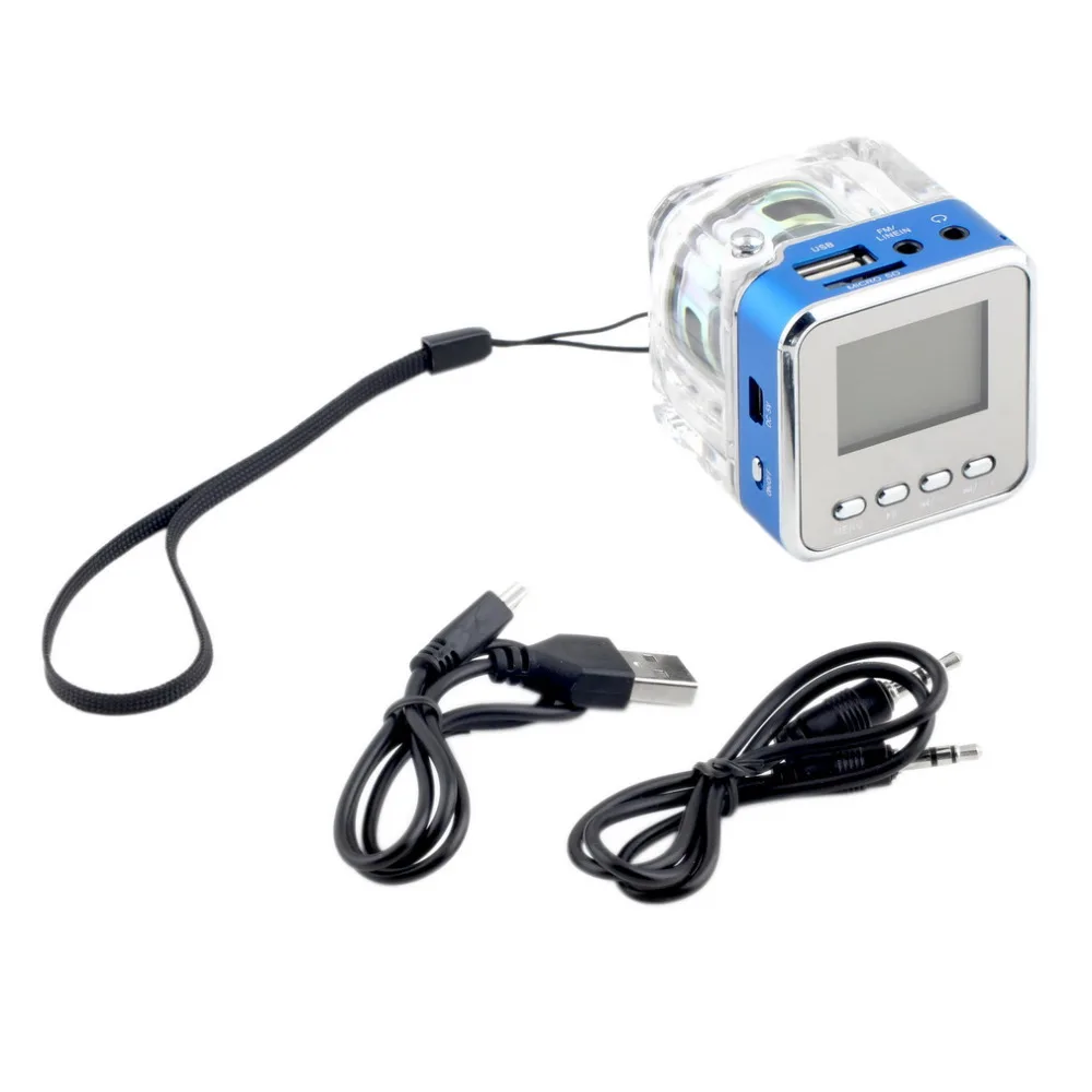 Мини-динамик lcd HiFi Музыка MP3/4 плеер Micro SD/TF USB диск FM радио мини динамик