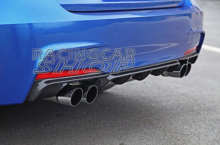P Style Real CARBON FIBER REAR DIFFUSER 4pipes FOR BMW 3-Series F30 M-TECH M-Sport BUMPER 320i 328i 335i 2012UP