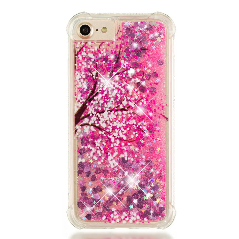 Anti Sakura Чехол для телефона Quicksand для iPhone 11 Pro XS Max X XR 8 7 6S 6 Plus 5 5S, мягкий блестящий чехол-накладка P03G - Цвет: Anti Sakura