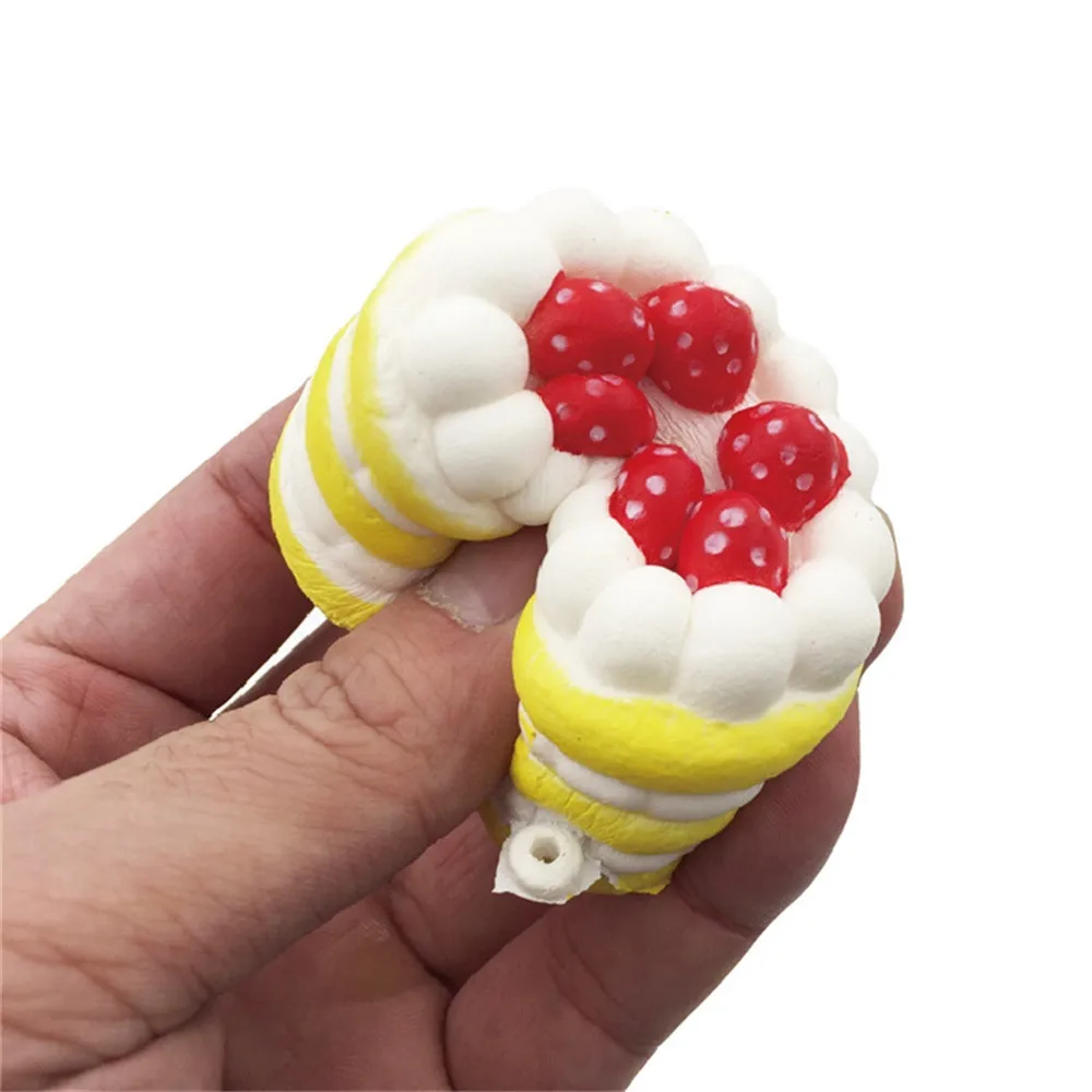 

Mini Strawberry Cake Simulation Squishy Toy release stress Soften Safe Comfort Slow Rising Cream Scented Decompression Cure Toy