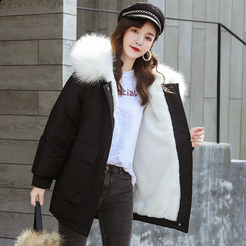 Зимняя куртка женская новая хлопковая Мода Abrigos Mujer Invierno с капюшоном Большие размеры хлопковая одежда плюс бархатная теплая куртка