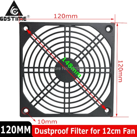 Gdstime 120mm Computer Mesh Plastic PC Fan Dust Filter 12cm Dustproof  Cover Protective Net for 120x120mm 12cm Case Cooler