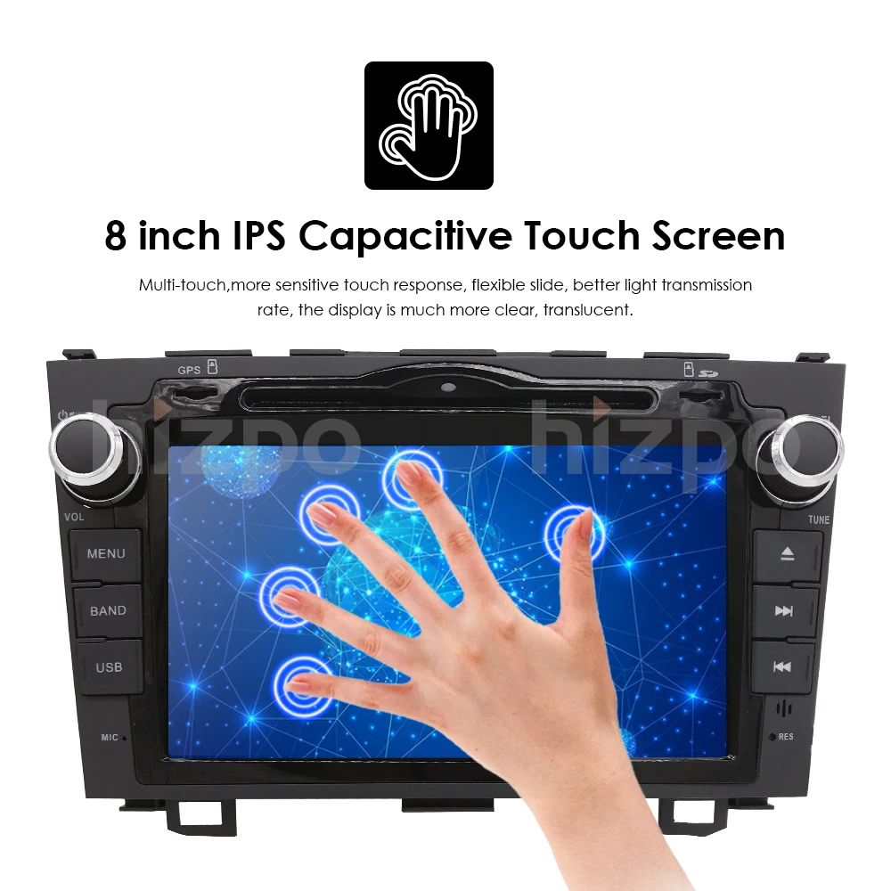 Clearance 2din HD QuadCore 4 A7 4*1.2GHz 1024X600 Android9.0 Car DVD Player Radio For Honda CRV 2006-2011 4G WIFI GPS Navigation USB VIDEO 16