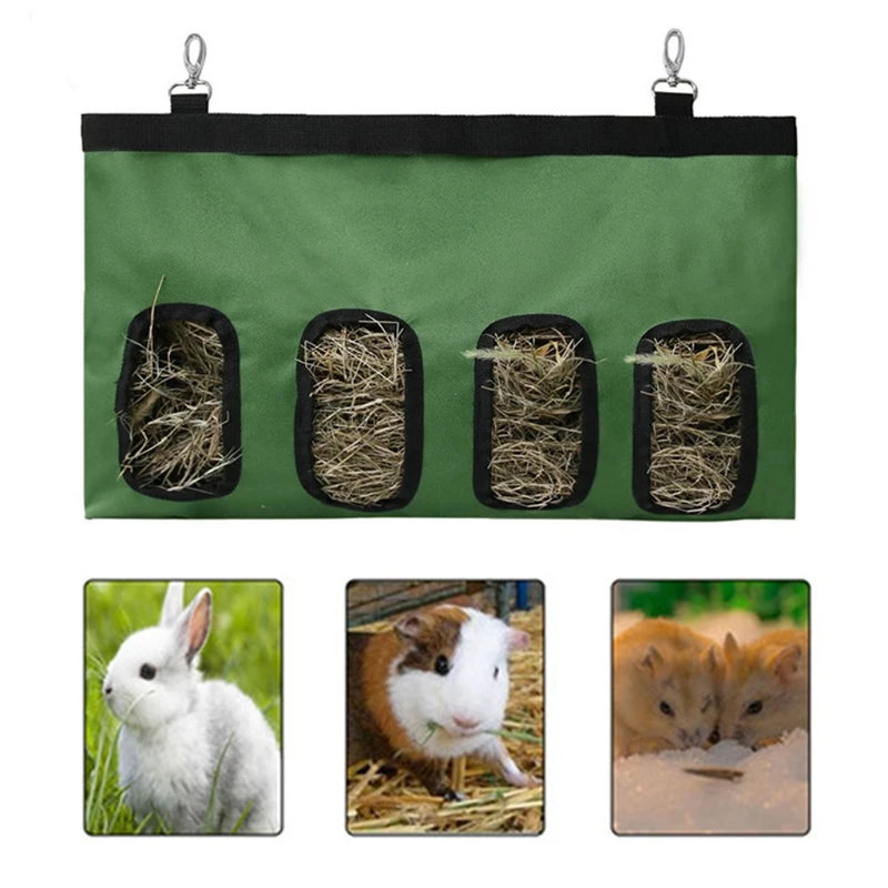 Pet Rabbit Hay Bag Hanging Pouch Feeder Holder Feeding Dispenser Container for Guinea Pig Small Animals Supplies S/L Size | Дом и сад