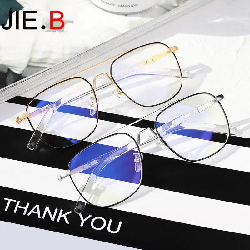 

New anti-blue light plane mirror metal frame fashion trend men's glasses frame ultra light comfortable glasses frame