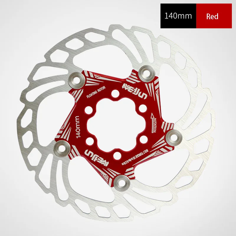140mm red MTB велосипеда пять гвоздей вращающийся диск велосипедный тормоз 140/160/180/203 мм горный велосипед дисковый тормоз ротора - Цвет: 140mm red