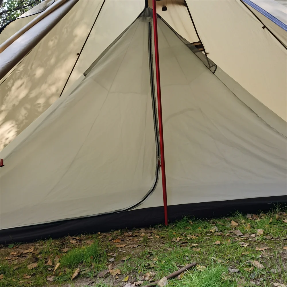 4 Seasons Camping Inner Tent Rodless Ultralight Pyramid Tent's Inner Tent 2-3 Person Portable Winter Camping Tent's Teepee