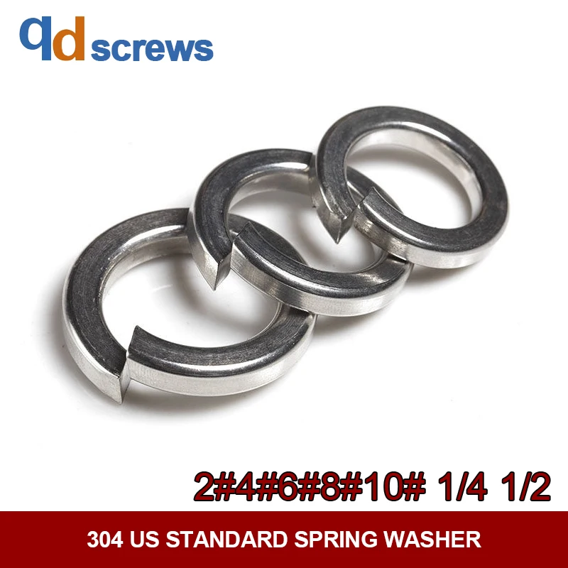 

304 2#4#6#8#10#1/4 1/2 US Standard Stainless Steel Spring Washer