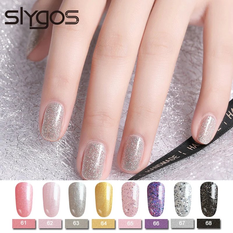 

New 10ML UV LED Glitter Sparkle Gel Polish Long Lasting Mermaid Pink Nude Shine Portable Soak Off Nail Art Gel Varnish Manicure