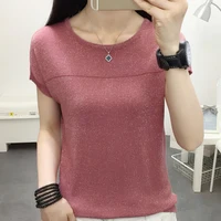 Blusas Mujer De Moda 2024 Verano Short Sleeve Knitted Tops Sweater Women Pullovers Sweaters For Women Woman Sweaters Blusa E562