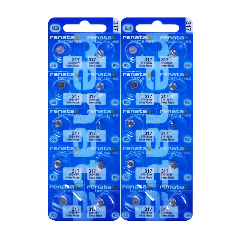 3 шт./лот новый бренд Renata долговечный 317 SR516SW SR62 D317 V317 часы батарейка швейцарская