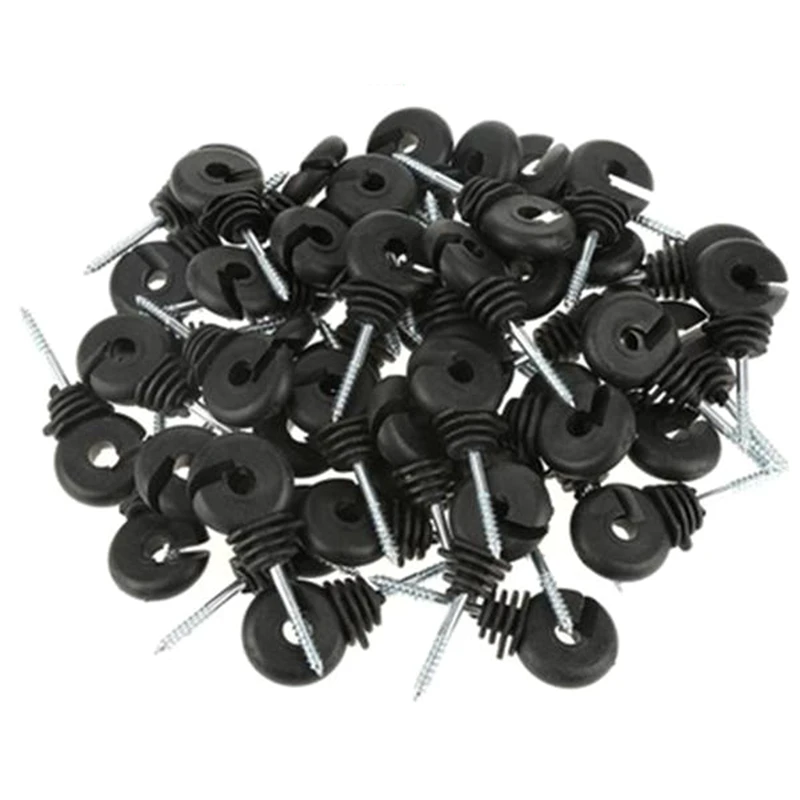 100X ELECTRIC FENCE OFFSET RING INSULATORS LONG DISTANCE FENCIN SCREW IN POST 