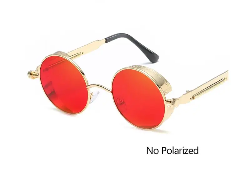 Винтажные круглые поляризованные солнцезащитные очки, Ретро стиль, стимпанк, солнцезащитные очки для мужчин и женщин, маленькие металлические круглые очки для вождения, UV400