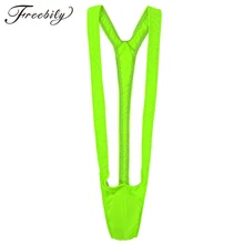 Мужской яркий флуоресцентный сексуальный мужской нижнее белье Манкини Эластичный Открытый Глубокий v-образный вырез пляжное бикини купальник горячие мужские стринги купальники белье