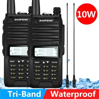 

2pcs Baofeng BF-F11 Waterproof IP67 Tri-band 10W 4800Mah Handheld 10KM longrang Powerful Receiver Ham Two Way Radio Walkie Talki