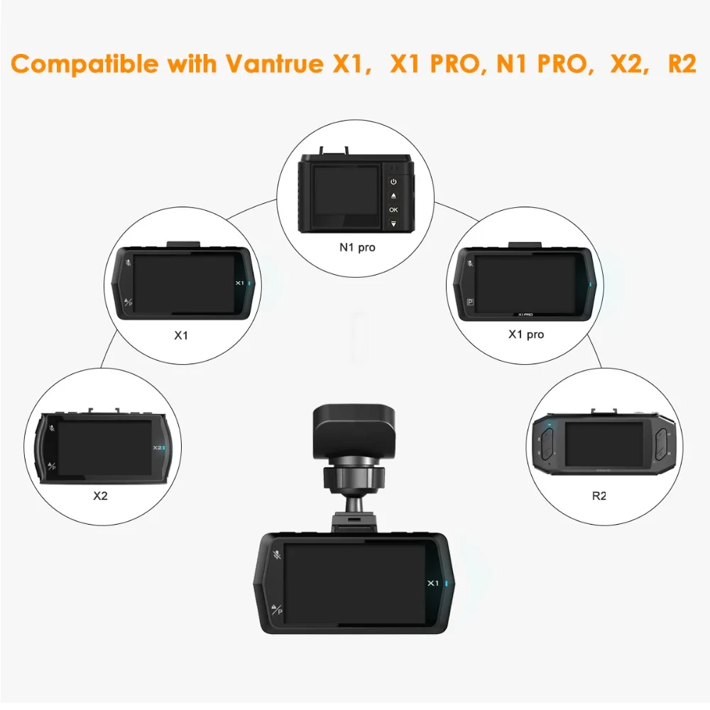 Vantrue X4 / X1 Pro N1 Dash Cam Mini USB порт клейкое крепление на лобовое стекло с GPS приемником