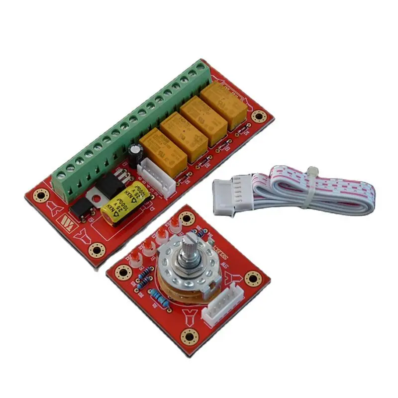 Assembled 4 channel relay type signal selection switch audio source