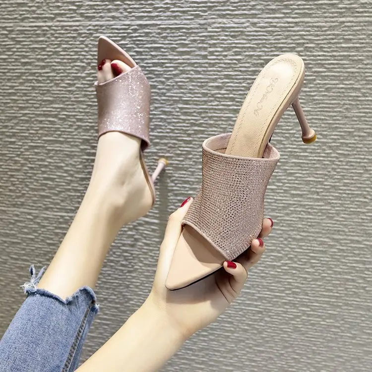 

Ban tuo xie 2019 Summer New Style Online Celebrity Thin Heeled Fashion Outer Wear Fly Woven Pointed-Toe Sandals WOMEN'S Shoes