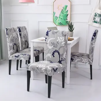 

1/2/4/6pcs Printed Chair Covers Spandex Elastic Stretch Decoration Chair Dining Seat Cushion Anti-dirty Washable