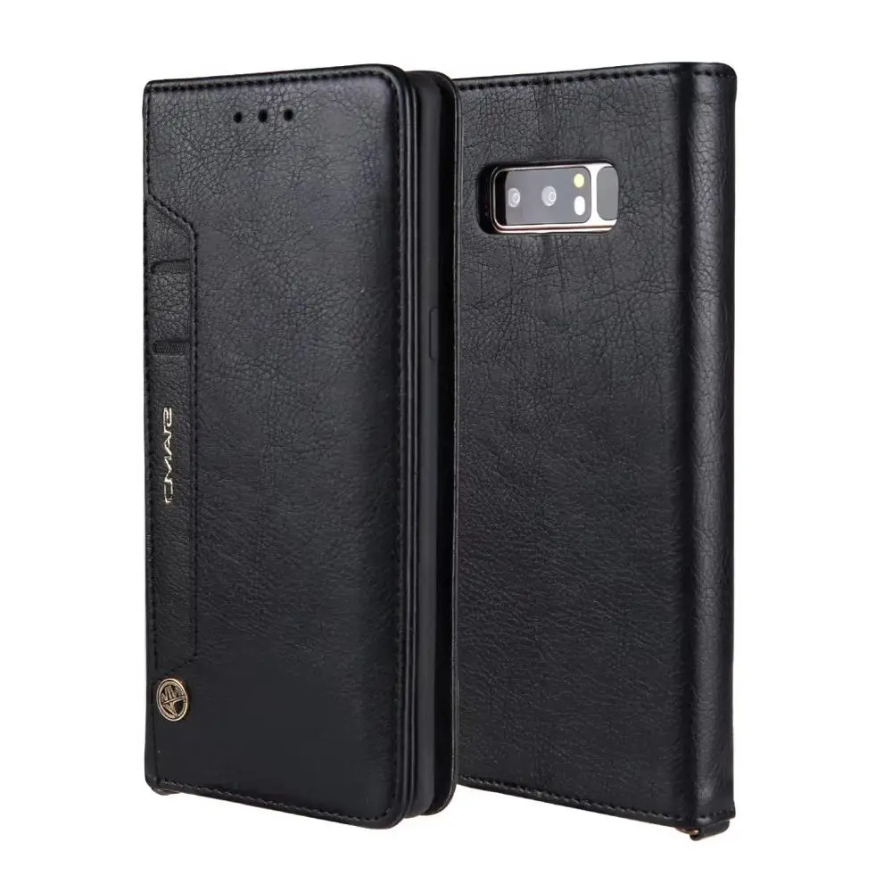 black Кожаный флип-чехол для samsung Galaxy Note 10 plus Note 8 9 S7 edge S8 S9 S10 plus S10E S10 5G кошелек с отделением для карт чехол для телефона - Цвет: black
