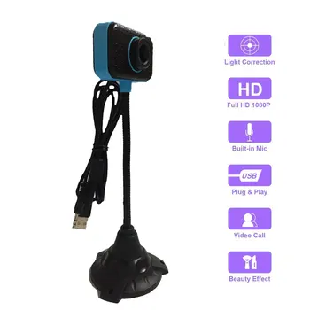

Long Pole 480P Webcam Live Camera Wired Built-In Microphone Plastic Hd Video Call Drive-Free Home Use Office Internet Cafe