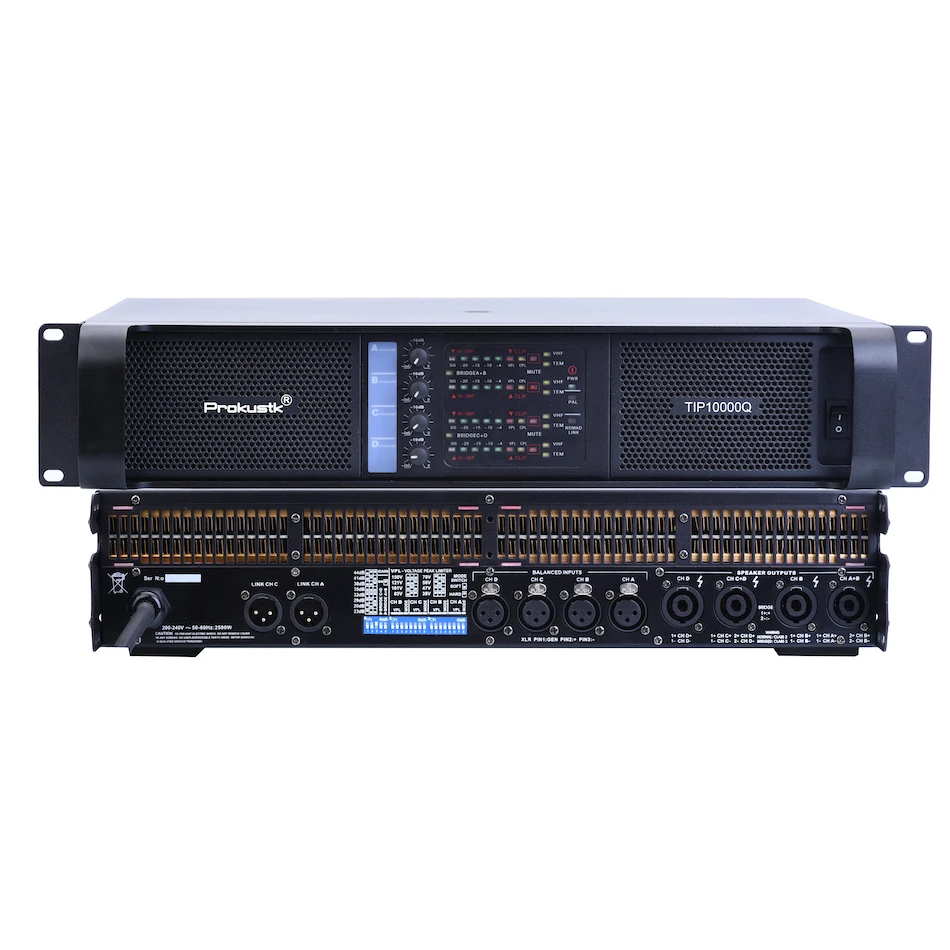 AMPLIFICADOR DE POTENCIA profesional, sistema de sonido de 4 4x2500 vatios, clase 10000q, Prokustk escénico| - AliExpress