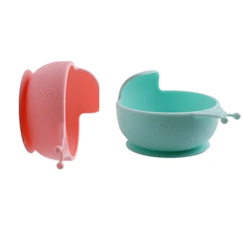 

Antidrop Sucker Design Baby Bowl Food Grade Silicone Cartoon Snail Food Supplement Bowl Infant Feeding tableware Children Dishes