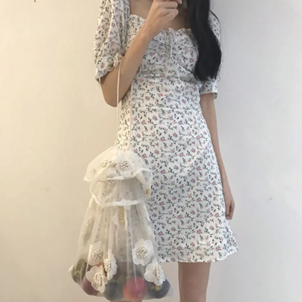 

Fashion Lace Material Ladies Shoulder Bags Retro Style Flower Embroidery Women's Handbag Large Capacity Portable Shopping Tote