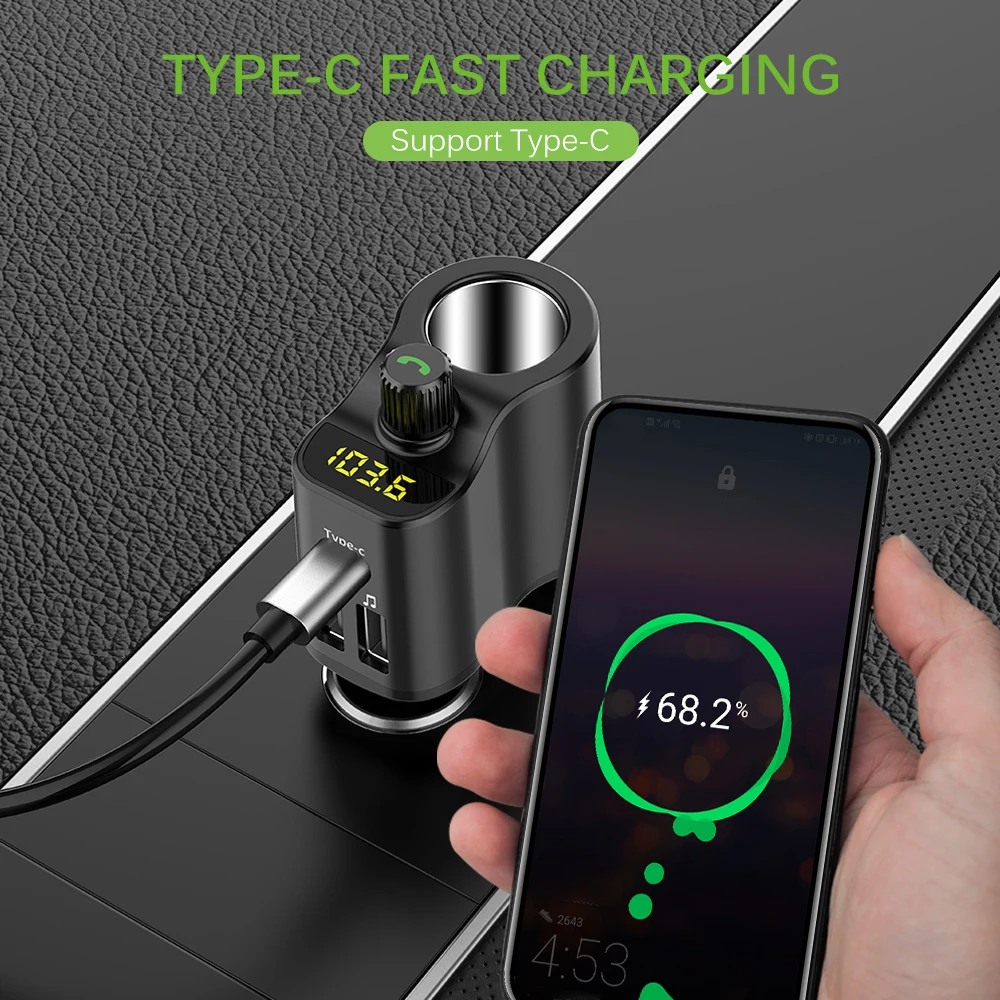 Автомобильное зарядное устройство ONEVER, fm-передатчик, mp3-плеер, двойной USB, Bluetooth, 5,0, Handsfree, 5 В, 3,1 AAuto, аудио приемник, USB, автомобильный комплект для телефона