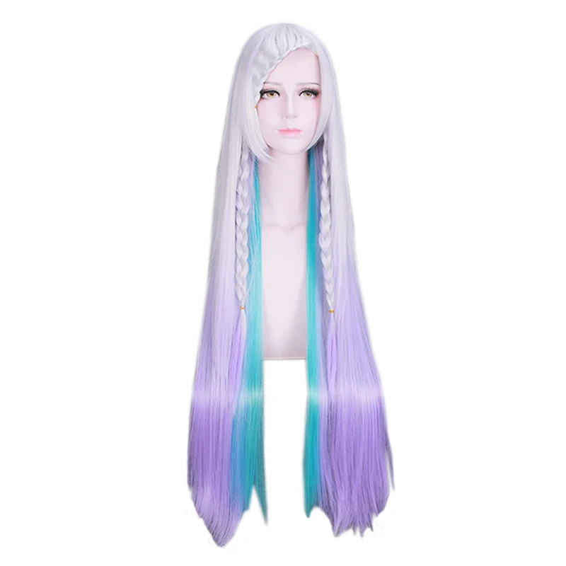 

Anime Sword Art Online Ordinal Scale YUNA Wig Cosplay Costume Long Straight Braiding 100cm Synthetic Hair Wigs For Women
