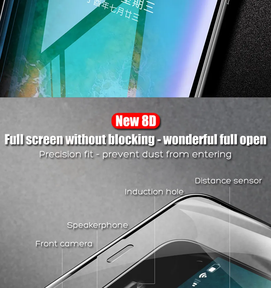 4-PC-For iPhone 6 6s Tempered Glass 9D For iPhone 7 8 Plus X Screen Protector Film