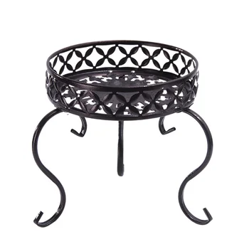 

HIPSTEEN Single Layer Iron Flower Stand Floor-Standing Flower Pot Holder Balcony Flower Shelf Plant Rack - Bronze Black White