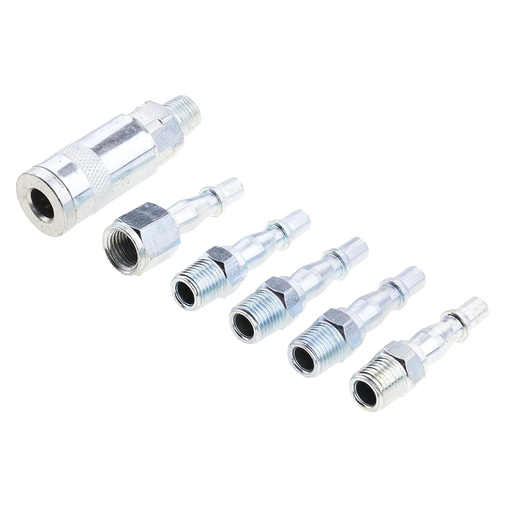 6 Pieces Air Compressor Line Hose Fittings Quick Release Connector 1/4