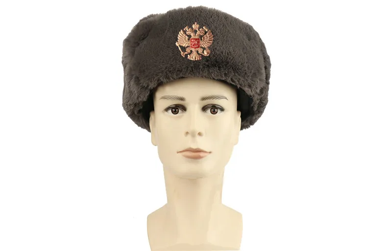 Советская армия, военный значок, Россия, ушанка, шапки-бомберы, летчик, охотник, шапка, зимняя, искусственный мех кролика, ушанка, мужские снежные шапки