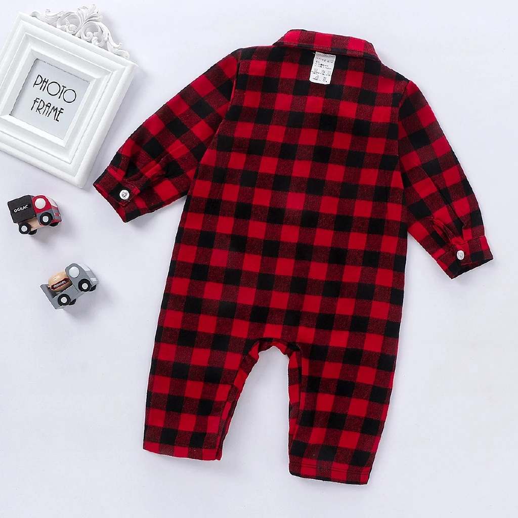 newborn baby boy rompers baby clothing plaid long sleeve 100%cotton infant boys girls jumpsuit winter clothes outfits costume