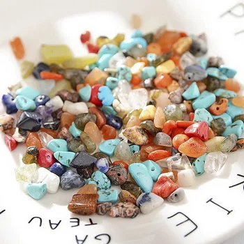 

30g Color With hole Natural Crystal Teeth Gravel Raw Stone Quartz Mineral Specimen Energy Stone for Diy Bracelets Jewelry Making