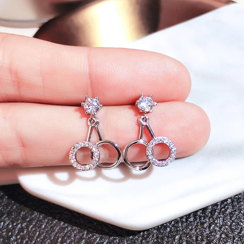 Top Quality Simple Earrings Jewelry Micro Cubic Zircon Stone quality Drop Earring for Women Wedding Party Gift | Украшения и