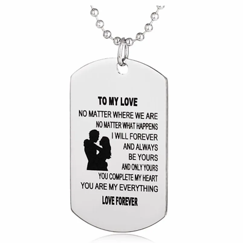 

2017 to my love Amazon Tags Necklace Dog Tag DIY Lettering Personalized Necklace