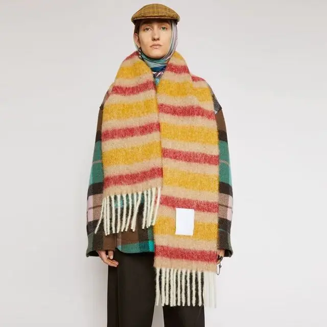 New 2021 AC studios men and women winter scarf Shawl Shawl warm shawl women cashmere blanket cashmere scarf neck scarf 22