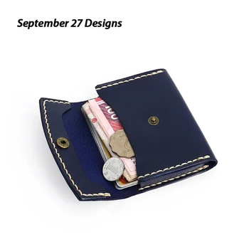 

Genuine Leather Vegetable Tanning Full-grain Leather Men's Wallet Retro Women's Purse Coin Bag Handmade Storgage Bag Portable