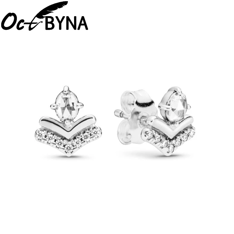 Octbyna Classic wish Stud Earring For Women With Fine Zircon Crystal Earrings New Arrival Jewelry Dropshipping | Украшения и
