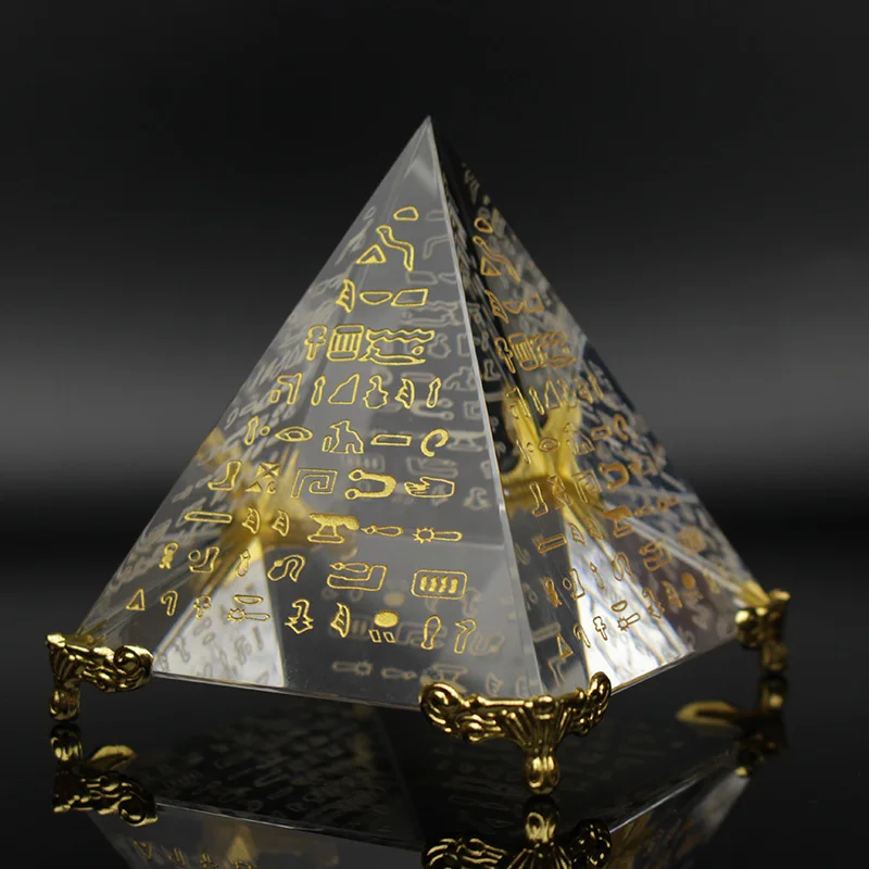 Egyptian Crystal Clear Pyramid Chakra Ornament Home Decor - Image 5