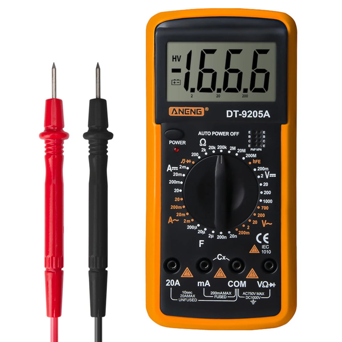 DT-9205A Портативный Ручной цифровой мультиметр Вольтметр Амперметр Омметр AC/DC Вольт Ампер Ом Емкость Гц Тестер