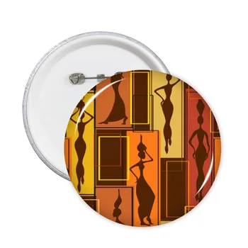 

Africa Aboriginal Black Women Art Abstract Round Pins Badge Button Clothing Decoration Gift 5pcs