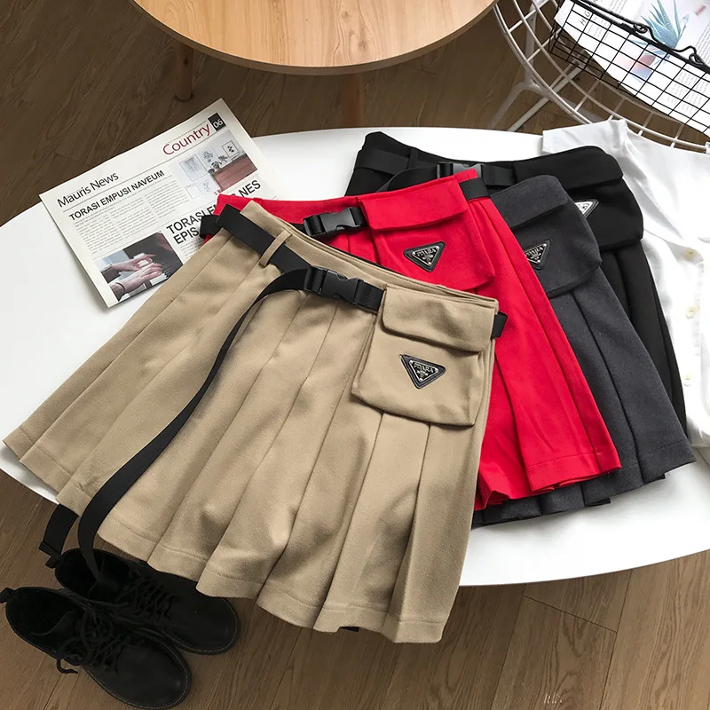 

1 of Korean-style Slim Fit Trend Simple Skirt Versatile Solid Color Short Skirt-Style New Style Casual Western Style 2.11