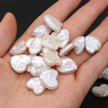 

Irregular Hearts Baroque Pearl Beads Natural Freshwater No Hole Pearls for Jewelry Making DIY Necklace Bracelet Earring 15x15mm