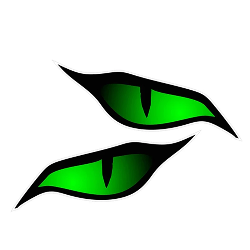 

Personality Car Sticker Pair of Evil Eye Eyes Design In Green for Automobile Motorbike Helmet Vinyl Decal