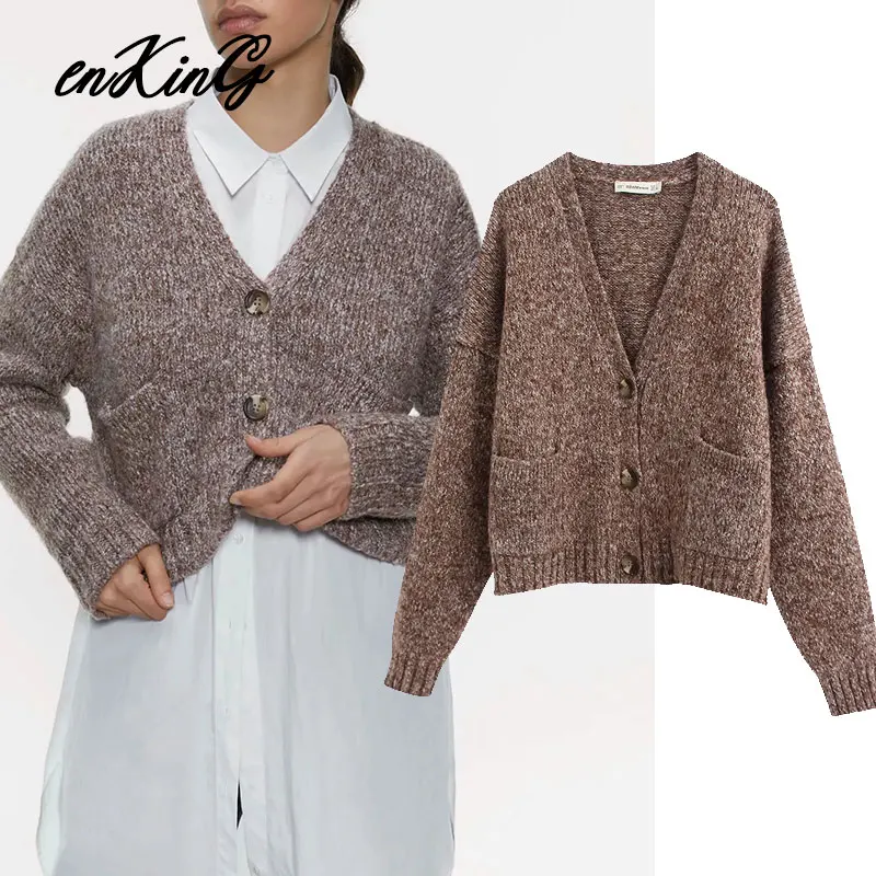 

enking 2020 england style winter za cardigans sweaters women vintage solid single breasted knitting cardigans weaters women tops